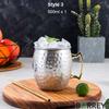 BORREY Stainless Steel Coffee Mug Tea Cup Moscow Mule Copper Mugs Hammered Copper Plated Beer Cocktail Mug Bar Bartender Tools