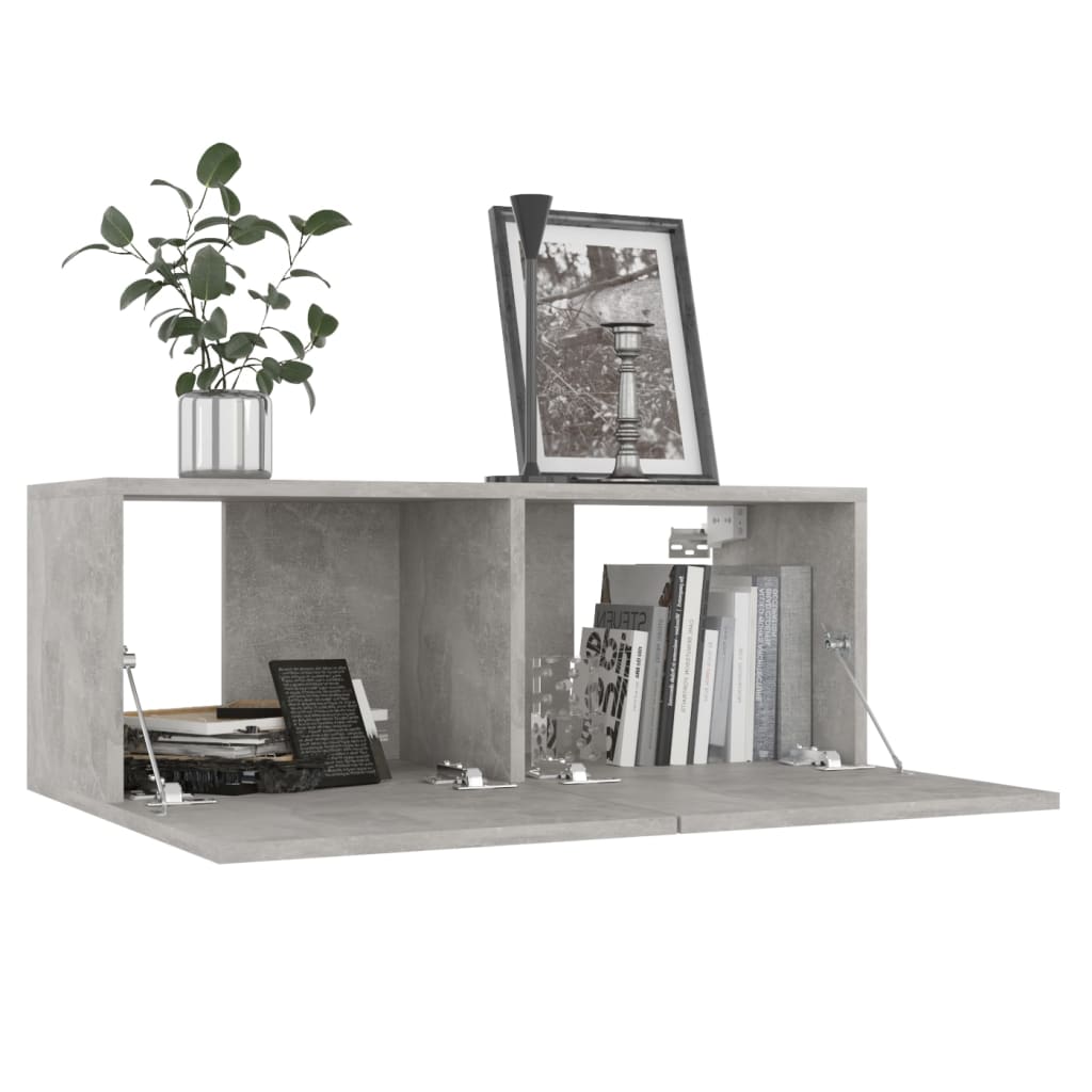 vidaXL 6-tlg. TV-Schrank-Set Betongrau Holzwerkstoff