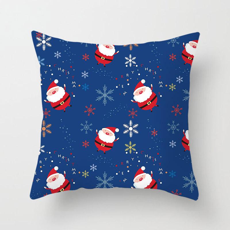 Cartoon Santa Claus Pillowcase Sofa Kids Room Decoration Merry Christmas Cushion Cover