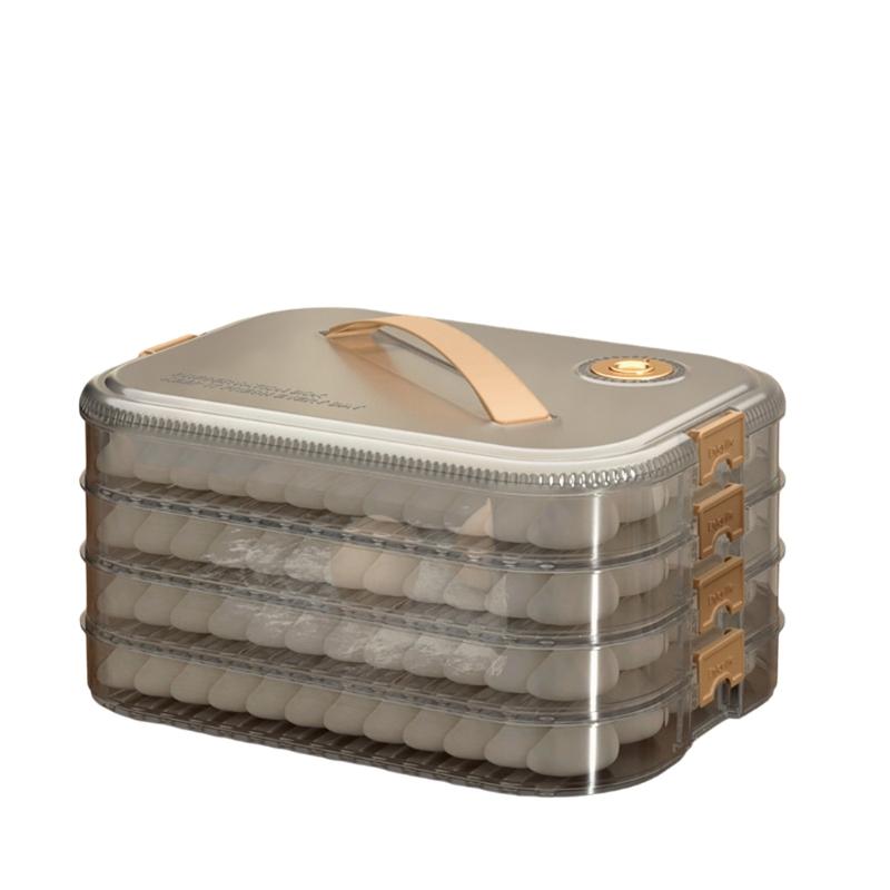 Stackable Dumpling Storage Box with Lid Food Preservation Crisper Container Case