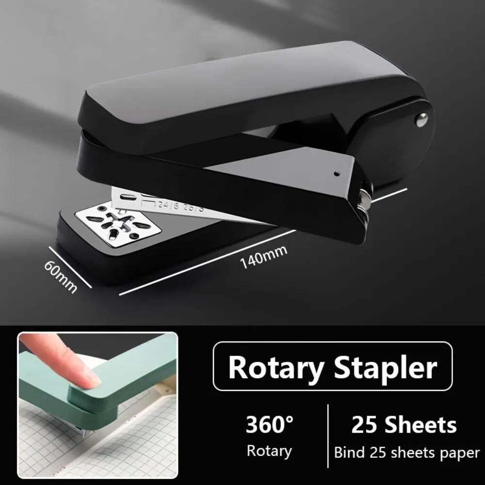 Use 24/6 Staples Stapler Heavy-Duty Duty Effortless Heavy-Duty Duty Stapler 360 Degree Rotary Metal Long Stapler Bookbinding Supplies
