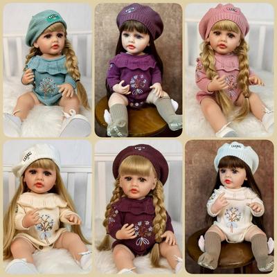 Neue Reborn Babypuppen Vollsilikon Vinyl 55 cm Tragen Pullover Bebe Reborn Modell Spielzeug Kinder Spielgefährten Weihnachtsgeburtstagsgeschenke
