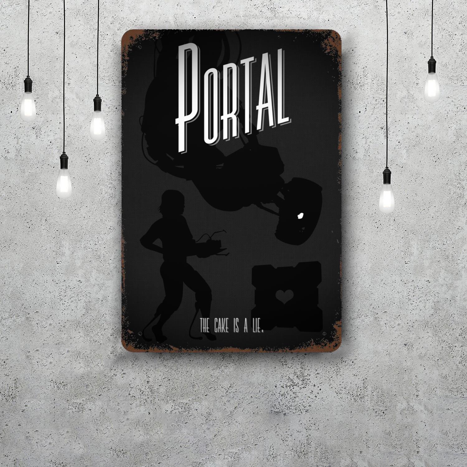 

portal video game Decor Vintage Metal Signs Tin Signs Captain Poster Decor for Bar Pub Club Man Cave Wall Decoration 20x30cm（7.8x11.8inch）