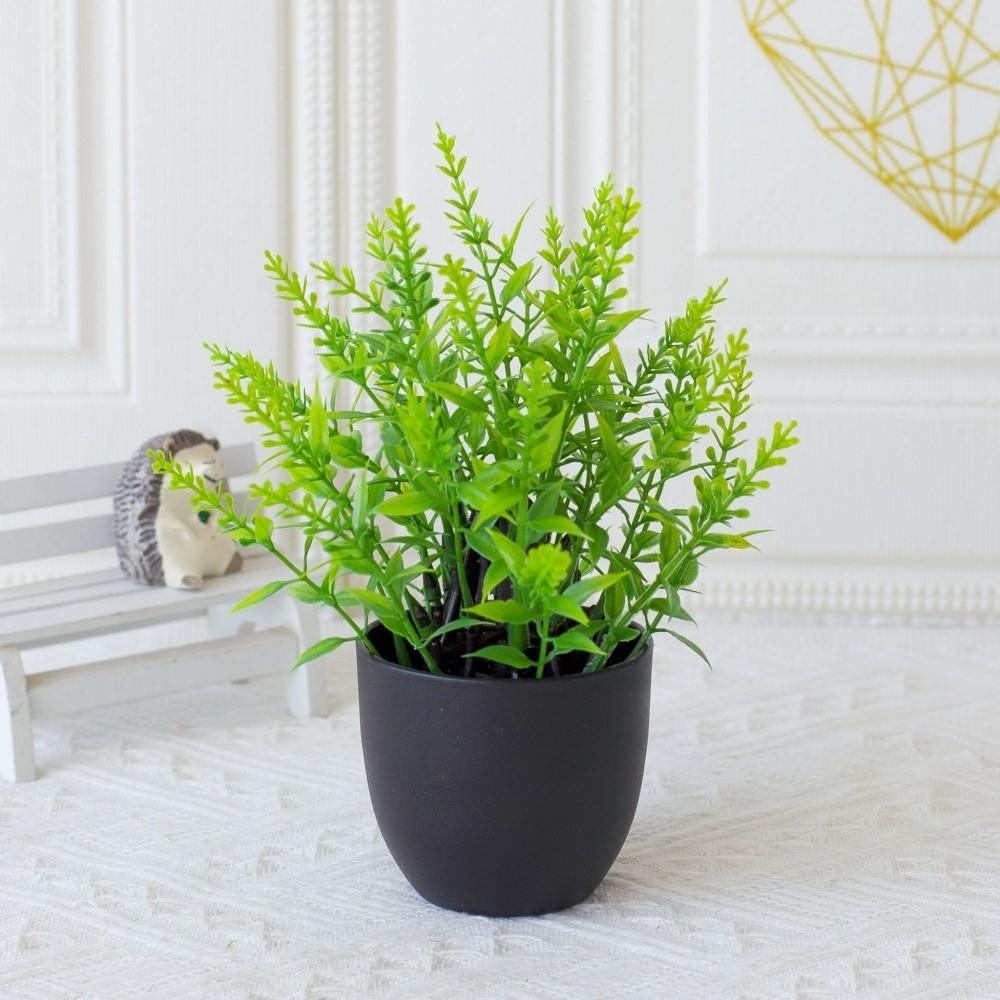 

2Pcs Realistic Small Fake Plant with Black Pot Eucalyptus Lavender Potted Green Bonsai Artificial Plants Table Decorating лавандовий