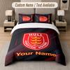 Custom Bedding Set Hull KR Pattern, Print Name Text 1 Duvet Cover Plus 2 Pillowcases Home Textile
