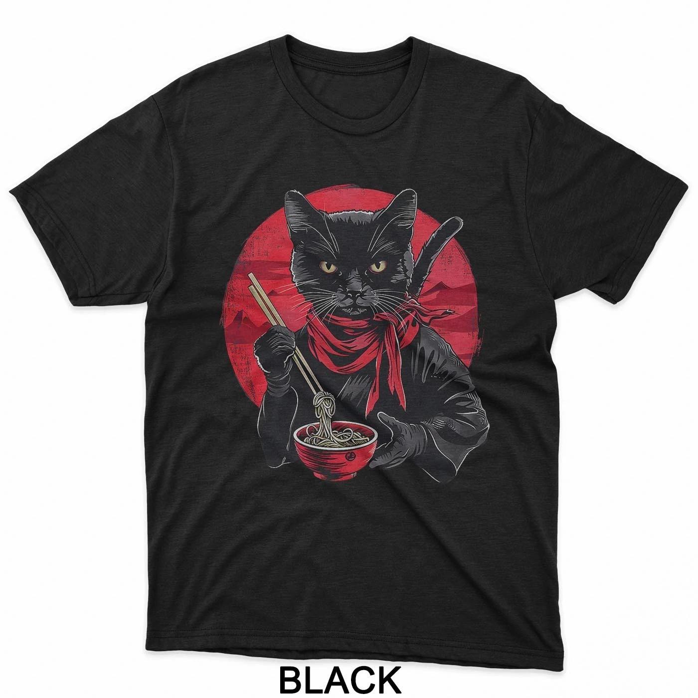 Cat Ramen Japanese Noodles Ninja Warrior Cat Ramen Bowl T-Shirt 4XL