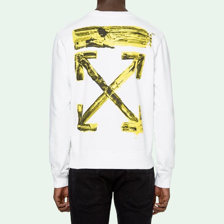 Off-White Acrylic Arrows Sweatshirt White Men Tops OMBA025F19E300100160
