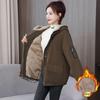 Women's Hong Kong Style Winter Cotton Jacket - Mid-Length, Thickened, Plus Velvet, Trendy & Versatile