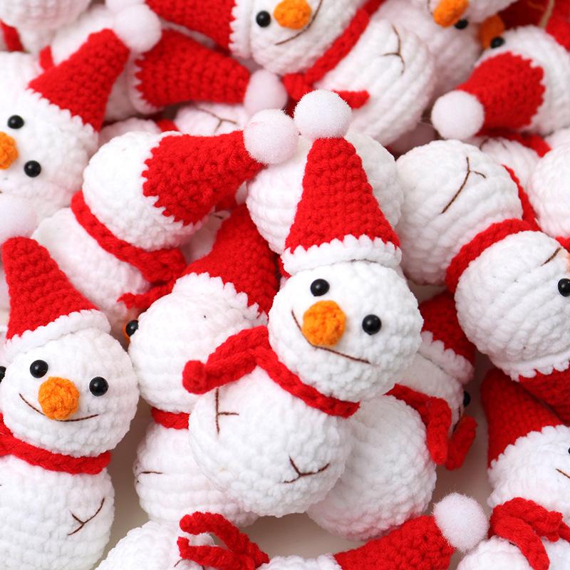 Knitted Doll Christmas Decoration Ornament Reindeer Snowman Santa Claus Handmade Woolen Christmas Ornaments Navidad Natal Gift