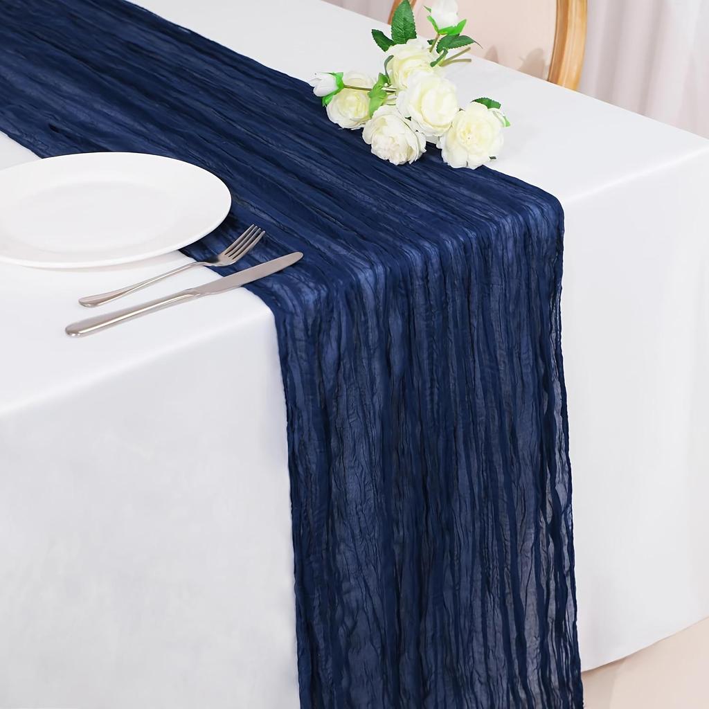 Pink Ruffled Voile Table Runner for Weddings & Parties, Sweet Kindergarten & Salon Decor