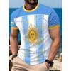 Modisches Herren Crew Neck Kurzarm 3D Fußball Farbdruck Fußball Kurzarm Crew Neck T-Shirt