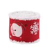 Red Ribbon with White Velvet Trim Snowflake Print Christmas Bow Gift Ribbon Christmas Decoration