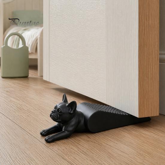 3D Printed Door Wedge French Bulldog Stopper Wedge, Dog Shape Doorstop, Windproof Anti-slip No Drilling Floor Doorstop for Home Office Bedroom