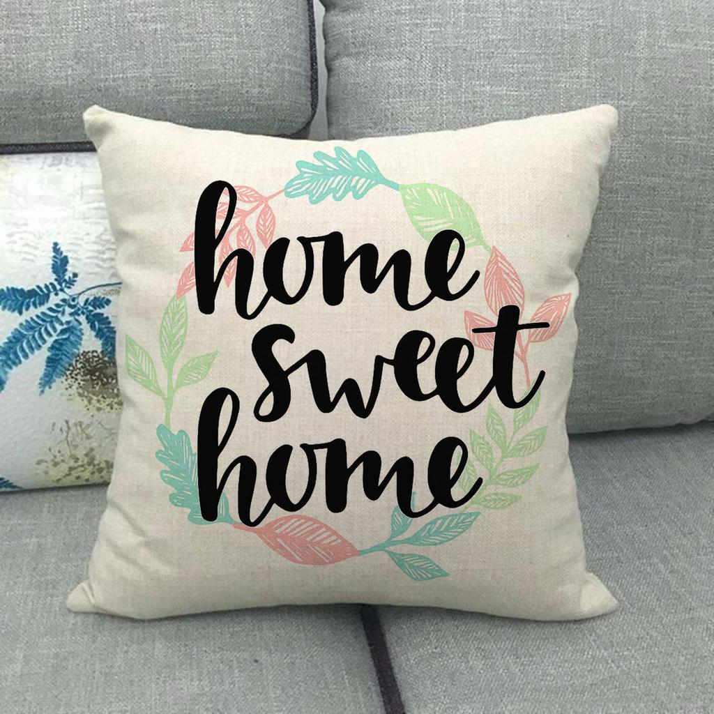 45cm*45cm  Home Sweet Home Throw Cushion Cover Linen/cotton Sofa  Pillow Cover Decorative Pillow Case