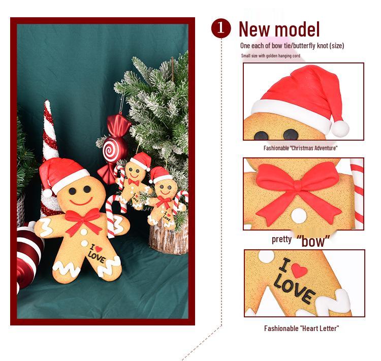 Gingerbread Man Christmas Ornaments & Photography Props for Tree & Window Decor, Children's Gifts
