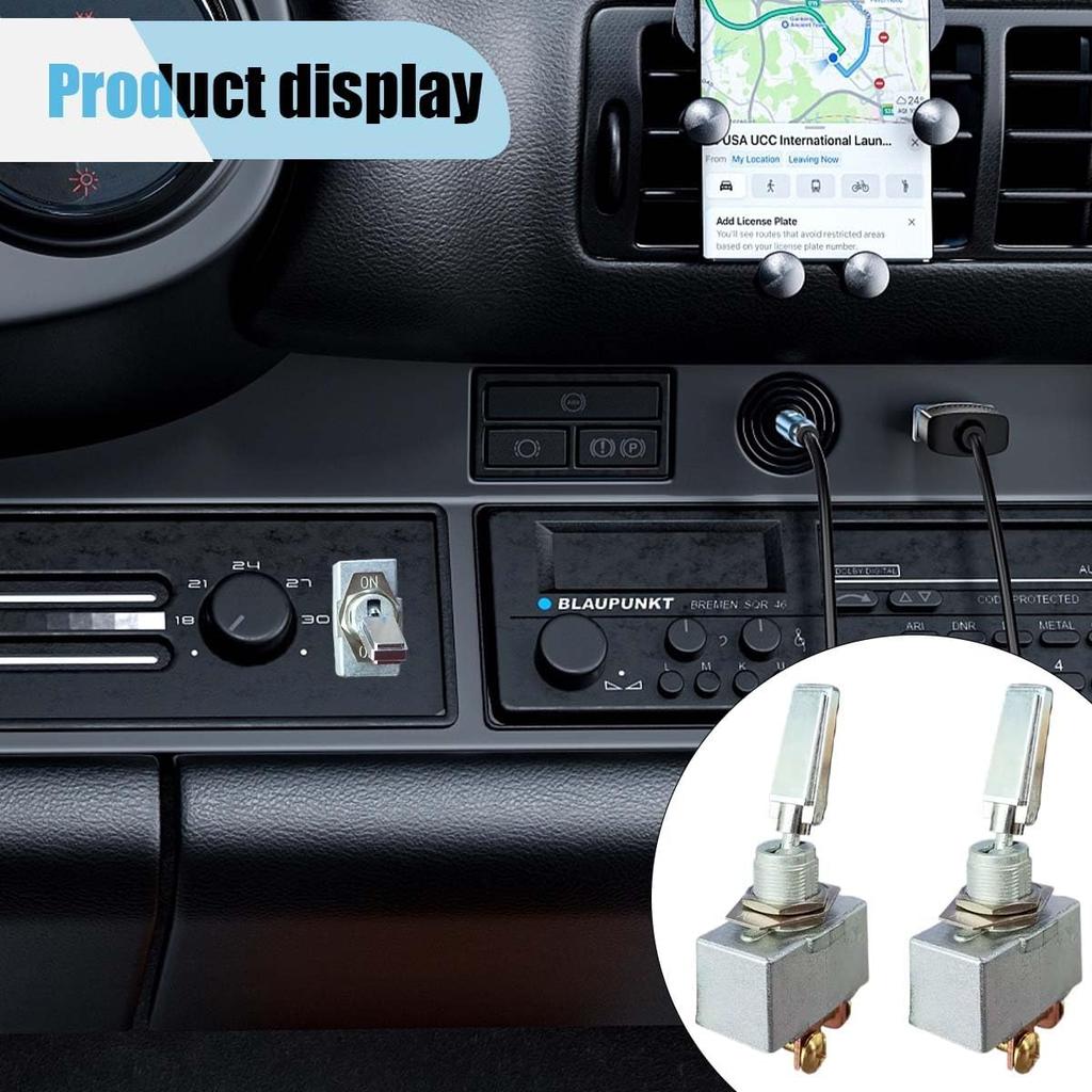 2PCS Heavy Duty Car Toggle Switch, 50 Amp 12 Volt 2 Position 2 Pin Rocker Switch, ON Off Flat SPST Toggle Switch with Screw Termina, Fits Cars,