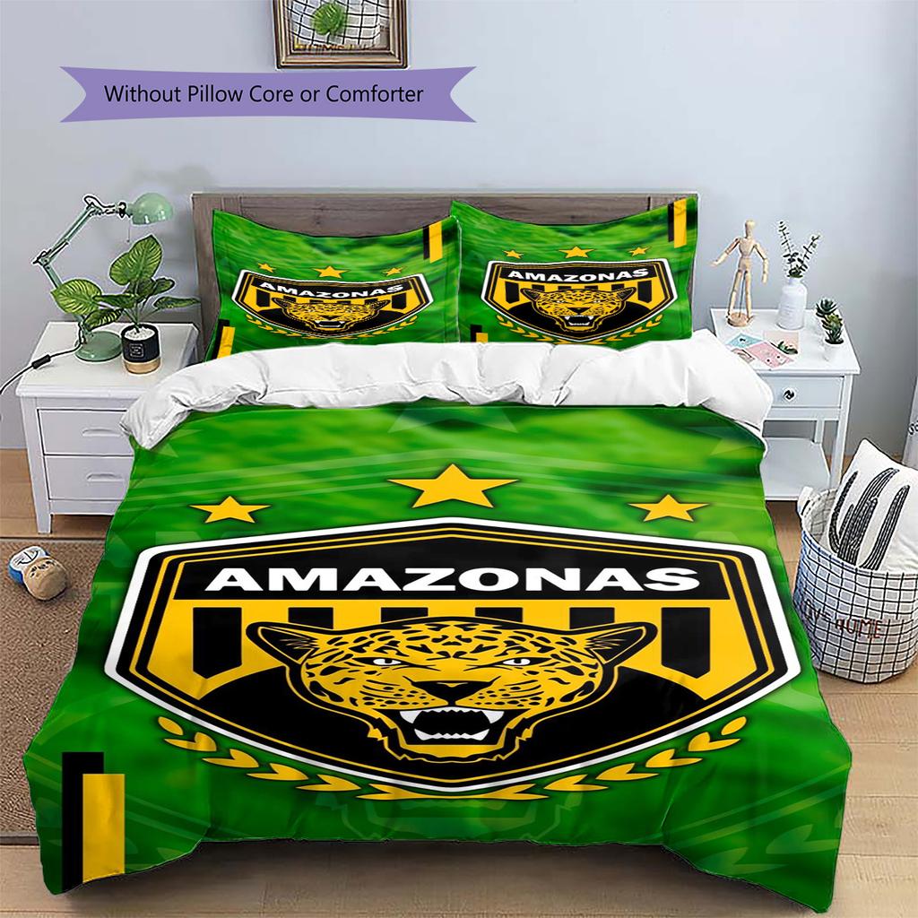AMAZONAS FC Logo Pattern Bedding Set Quilt Cover Pillowcase Home Decor Gift (1 * duvet cover + 2 * pillowcase, without core)
