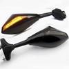 2PCS New for CBR 600 Suzuki Ducati Motorcycle Rearview Mirrors with LED Turn Signals Lights Integrated
