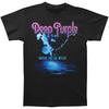 Herren Slim Fit T-Shirt Deep Purple Smoke On The Water Größe L Schwarz