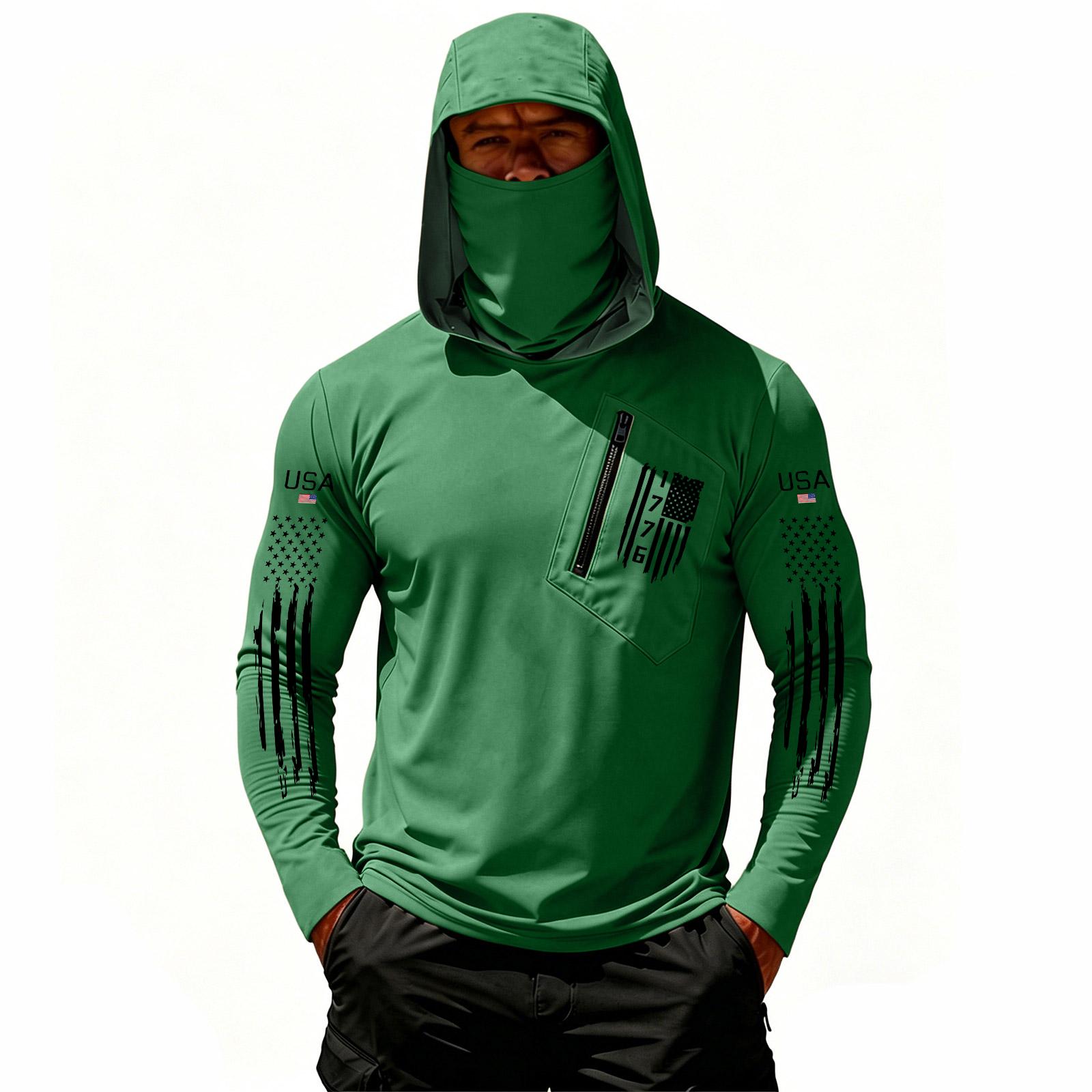 

Men s Casual Hooded Long Sleeve Sunscreen Top L