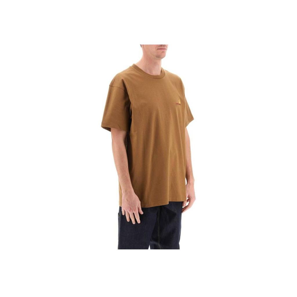 Carhartt WIP Solid Color Casual Crew Neck Short Sleeve T-Shirt Men tops Khaki I029956-HZ-XX