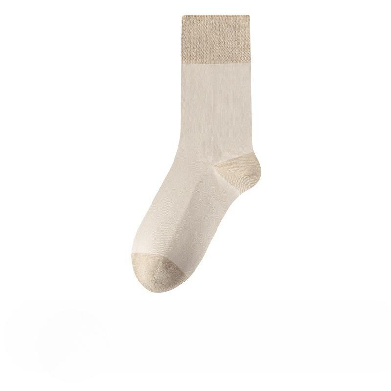 

Женские осенне-зимние утолщенные носки из чистого хлопка с контрастной расцветкой, свободным голенищем, без косточек, длиной до середины икры 1 pair абрикосовый