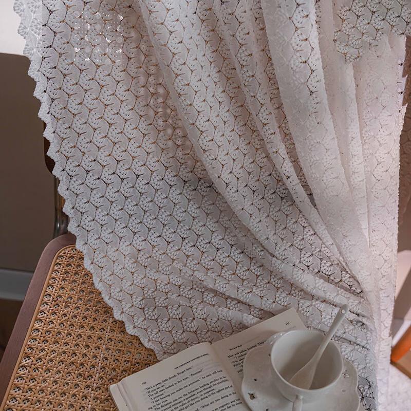 Jingga White Lace Rod Pocket Curtain