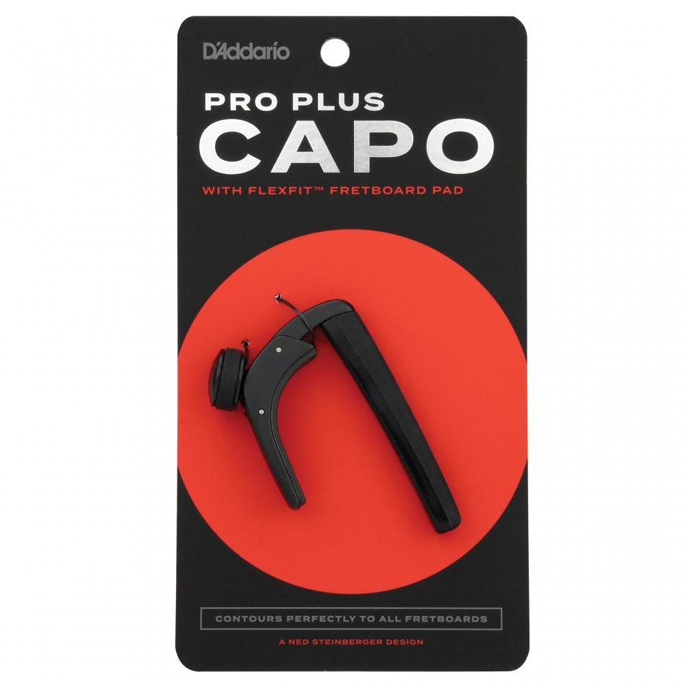 D'Addario Capo Tast kompatibel med elektrisk akustisk gitarKlassisk gitar tar i bruk FlexFit Technology Pro Plus Capo PW-CP-19 svart