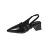 Niche High Heels Solid Color Bag Head Sandals Fairy Shoes 2025 New Spring and Summer Black French Pointed Single Shoes