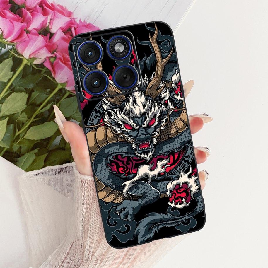 6.7" For Motorola Edge 70 Phone Case Luxury Dragon Cartoon Cover Soft Black Silicone Shell For Motorola Edge70 Moto X70 Air Etui