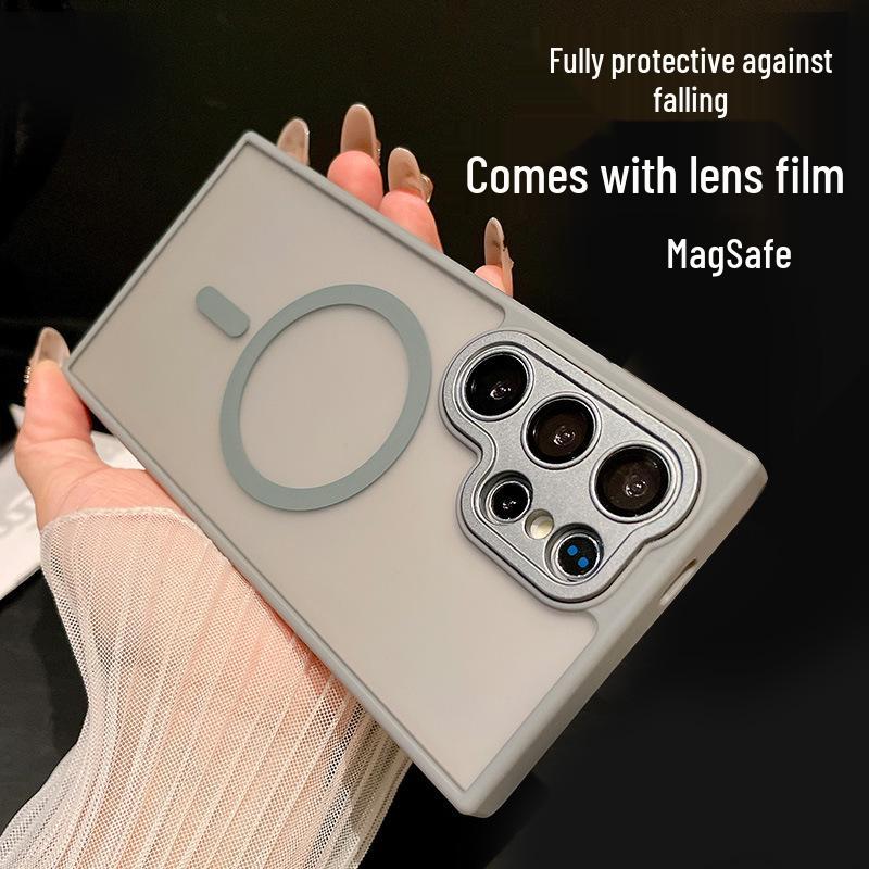 Samsung S26 Ultra/S25+ Magnetic Case with Lens Film & Frosted Finish