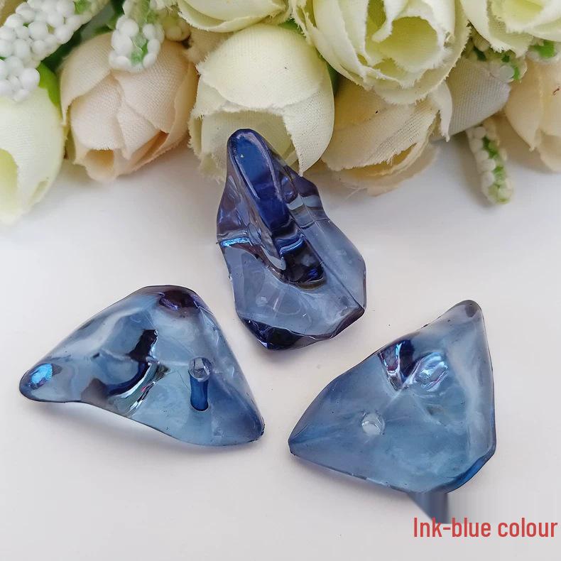DIY Kit: Handmade Acrylic Beaded Earrings with Irregular Imitation Crystal Ice Cube Beads 24x28mm