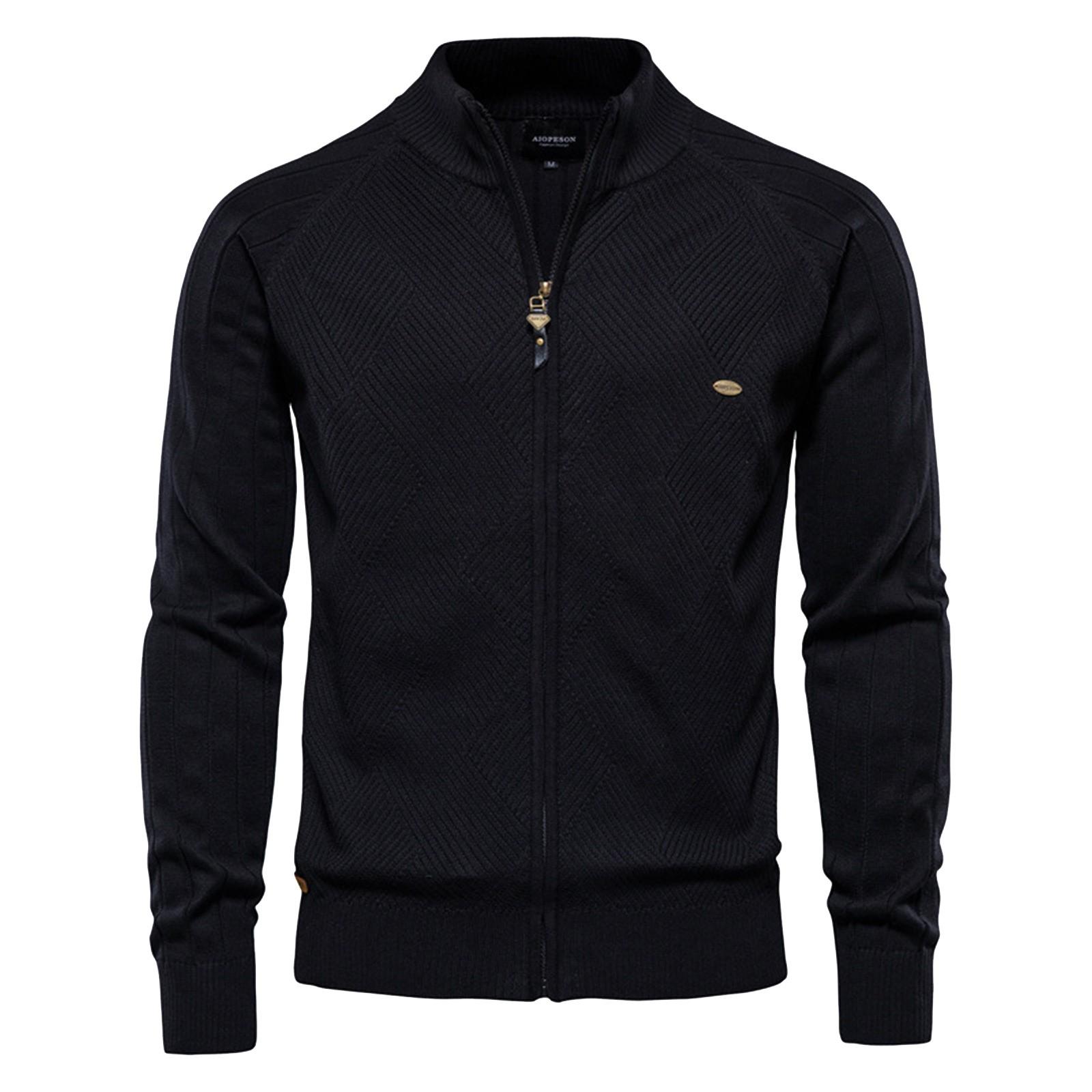 Кардиган пальто новый однотонный свитер с лацканами повседневный свитер с высоким воротником L чёрный 3868₽