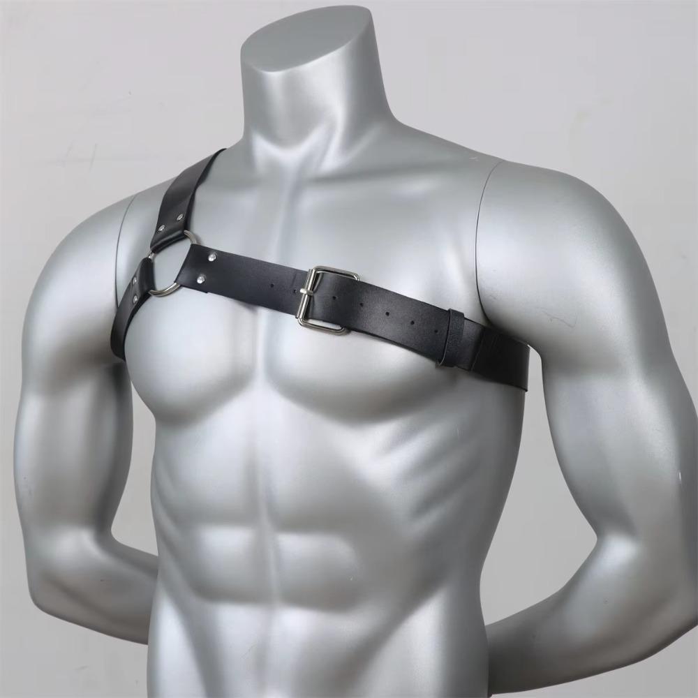 PU Leather Body Corset Straps Punk Body Harness Clothing Accessories Simple Harness Waist Belt  Man