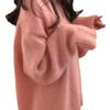 Retro loose pullover sweater women's lazy style casual versatile autumn women's solid color crew neck sweater