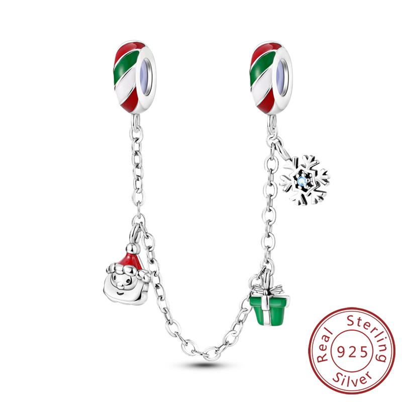 Christmas Series Charms Beads Copper Christmas Tree Snowman Elk Charm Fit Original Bracelet Pendent Women Jewelry