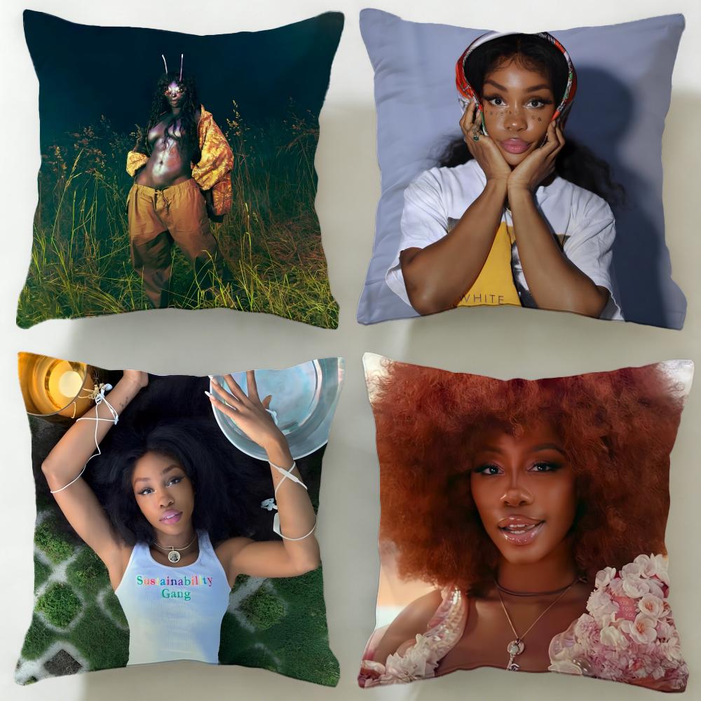 Popular Singer SZA Cushion Cover Soft & Easy-Wash Pillow Case – Versatile for Couch, Bed, Travel and Office