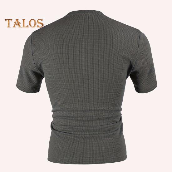 Tricou bărbați cu guler în V, mânecă scurtă, culoare solidă, Slim Fit, moale, respirabil, vară, casual, topuri, purtare zilnică