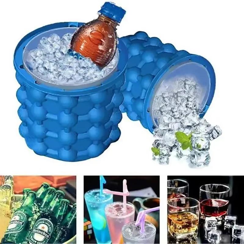 1ks silikonový výrobník ledových kostek Přenosný kbelík Chladič na víno Ledový box Pivní skříňka Úspora místa Kuchyňské nářadí Pití whisky Mražení