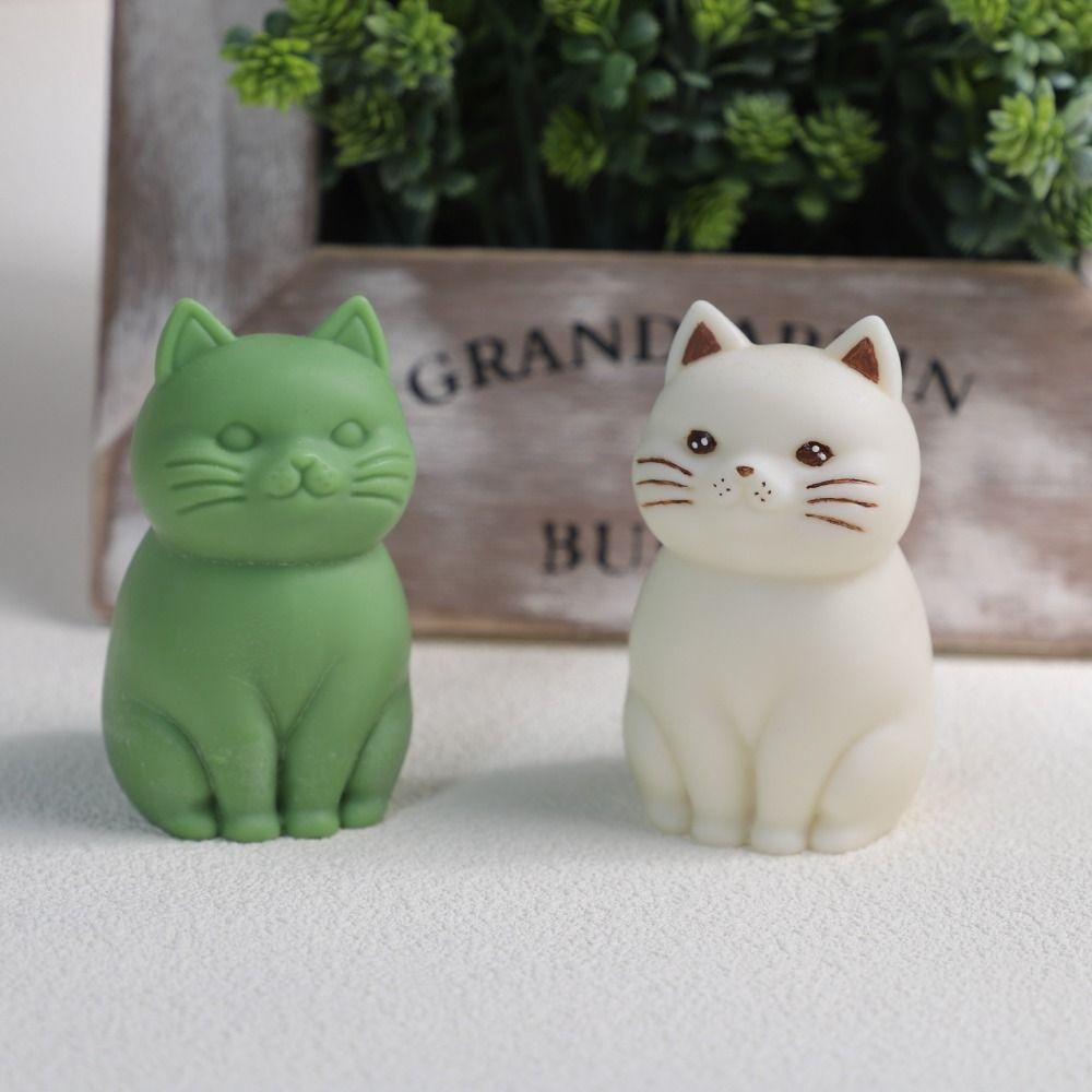 Sitting Cat Candle Mold Cute Soap Mould Desktop Ornaments Cat Silicone Mold Candle Making