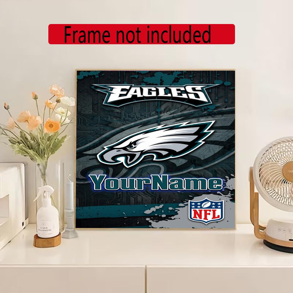 Philadelphia Eagles Customize Your Name Diamond Painting Round Diamond Rhinestones Mosaic Diamond Embroidery Wall Paintings Rhinestones Gift Frameless