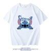 Women's Disney Summer Casual T-shirt with Stitch Design - Loose Fit Short-sleeved Student Top
