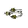 Green~ Lucky Grass Olive Green Four-Leaf Clover Zir*****Pen Ring Super Flash Light Luxury Stacked Ring