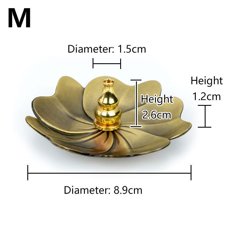 1PC Alloy Stick Holder Incense Burner Retro Lotus Plate Home Decoration Line Incense Ash Catcher