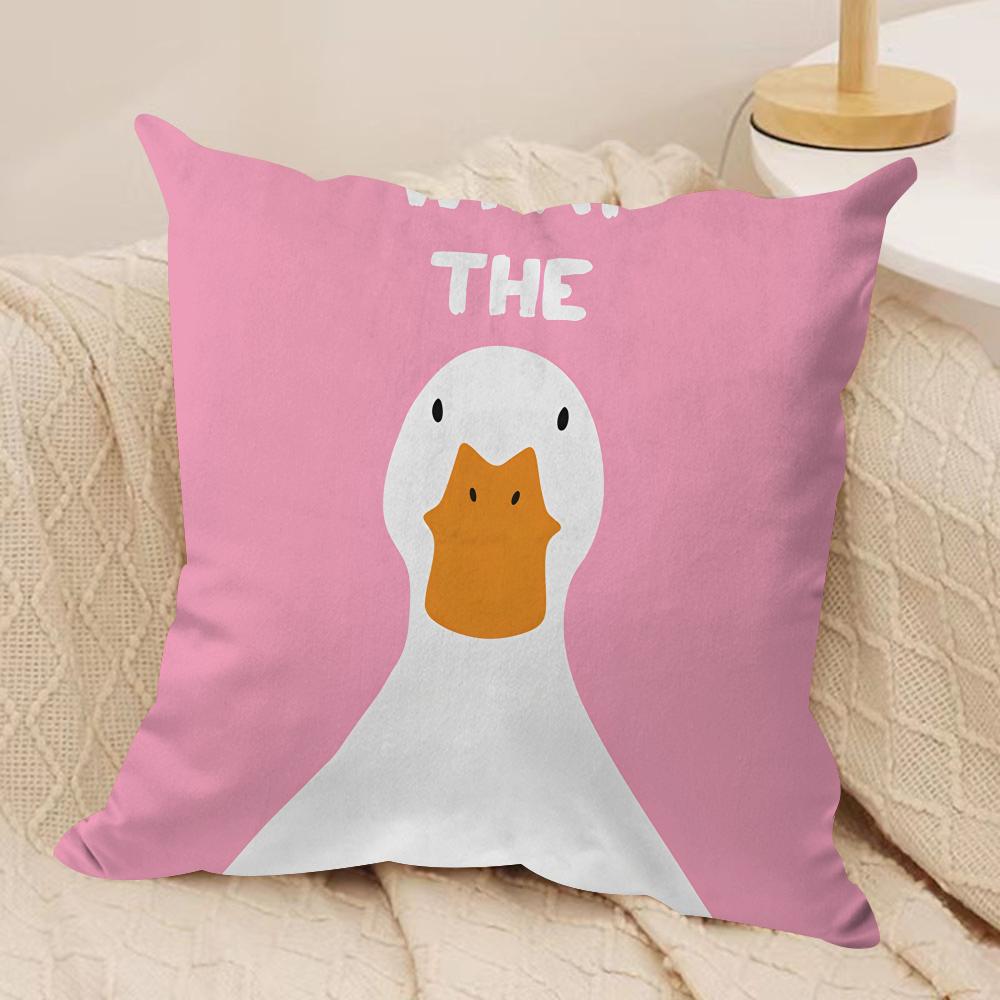 Funny What the Duck Art Cushion Cover Pillowcase Ultra Soft Skin Friendly Fabric Cloud Like Comfort  Concealed Zipper