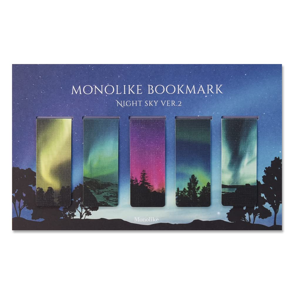 Monolike Magnetic Night Sky Set of 5 Bookmarks, Ver.2,