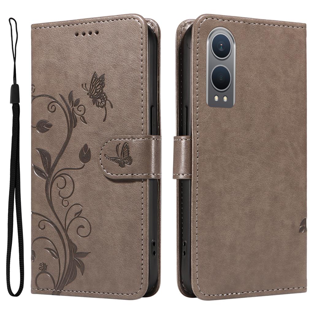 For OnePlus Nord CE4 Lite 5G/Oppo K12x 5G (China) PU Leather Cases Flower Pattern Wallet Stand Phone Cover with Strap
