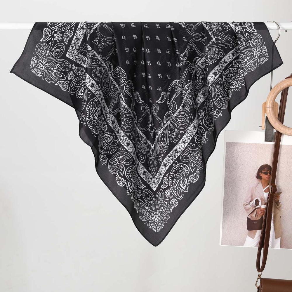 70x70cm Imitation silk Silk Scarf Print Bandana Women Hijab  Spring