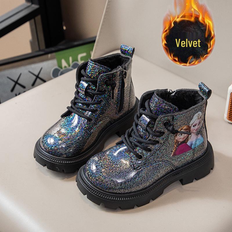 

Children s Soft Sole Martin Boots – Autumn/Winter 2025: Korean Style Boys & Girls Patent Leather Short Boots Size 23 - 14.5cm