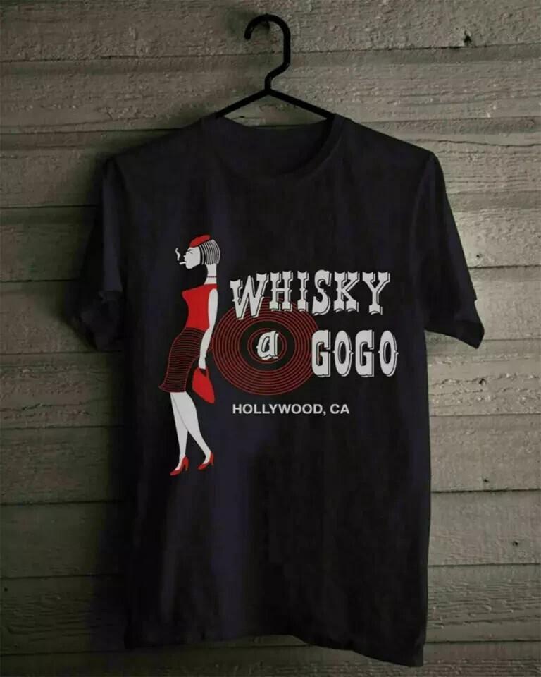 Whiskey A Go Go 80s California Rock and Roll T Shirt Unisex black T-Shirt QE9485 XXL